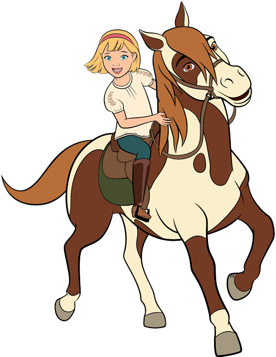 Animated Girl Riding Horse PNG
