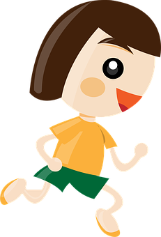 Animated Girl Running Cartoon PNG