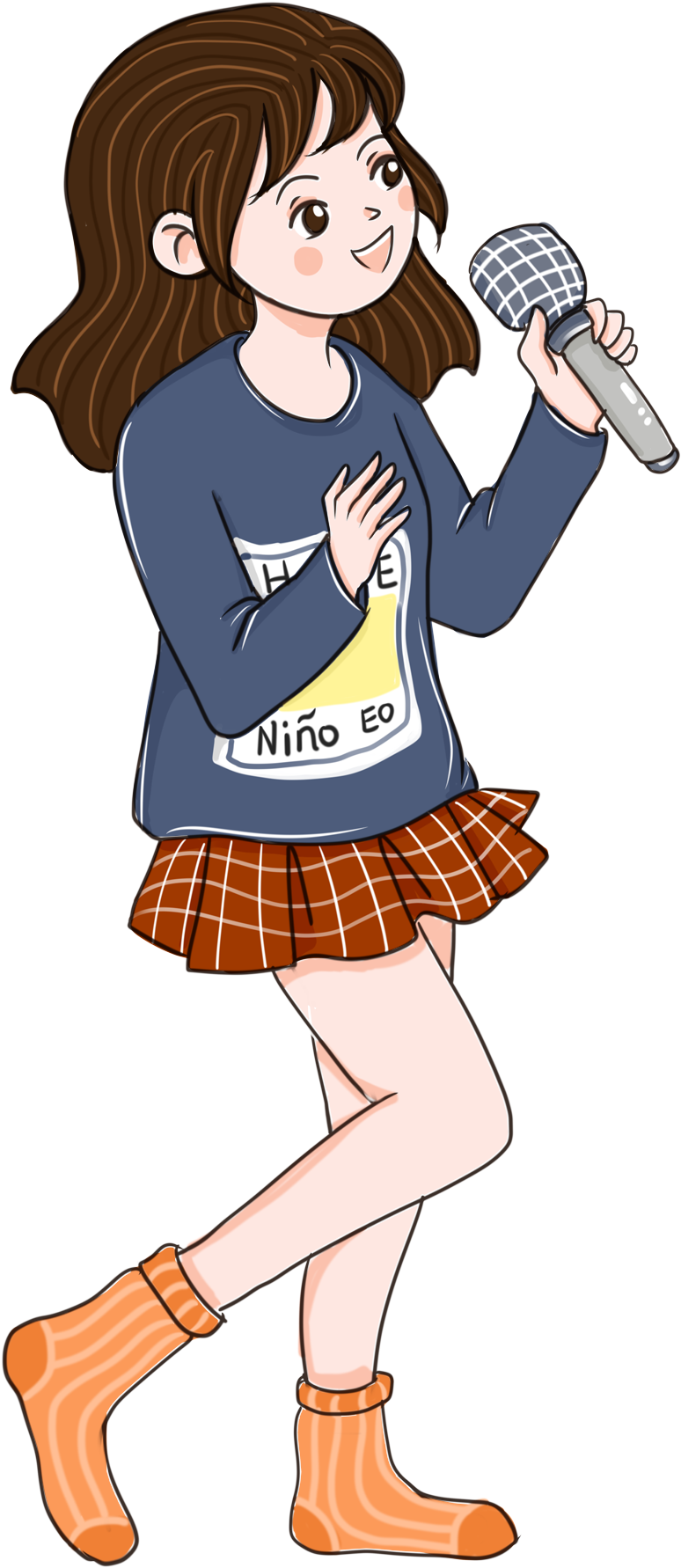 Animated Girl Singingwith Microphone.png PNG