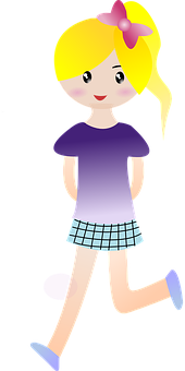 Animated Girl Walking Clipart PNG