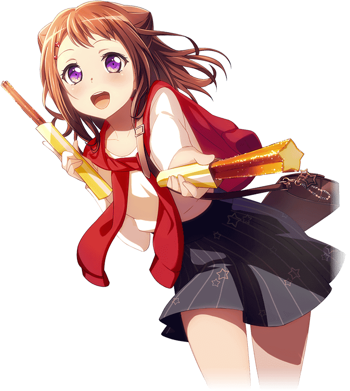Animated Girl With Bangsand Snack PNG