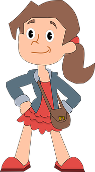 Animated Girlin Casual Outfit PNG