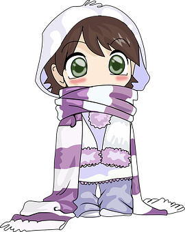 Animated Girlin Winter Clothes PNG