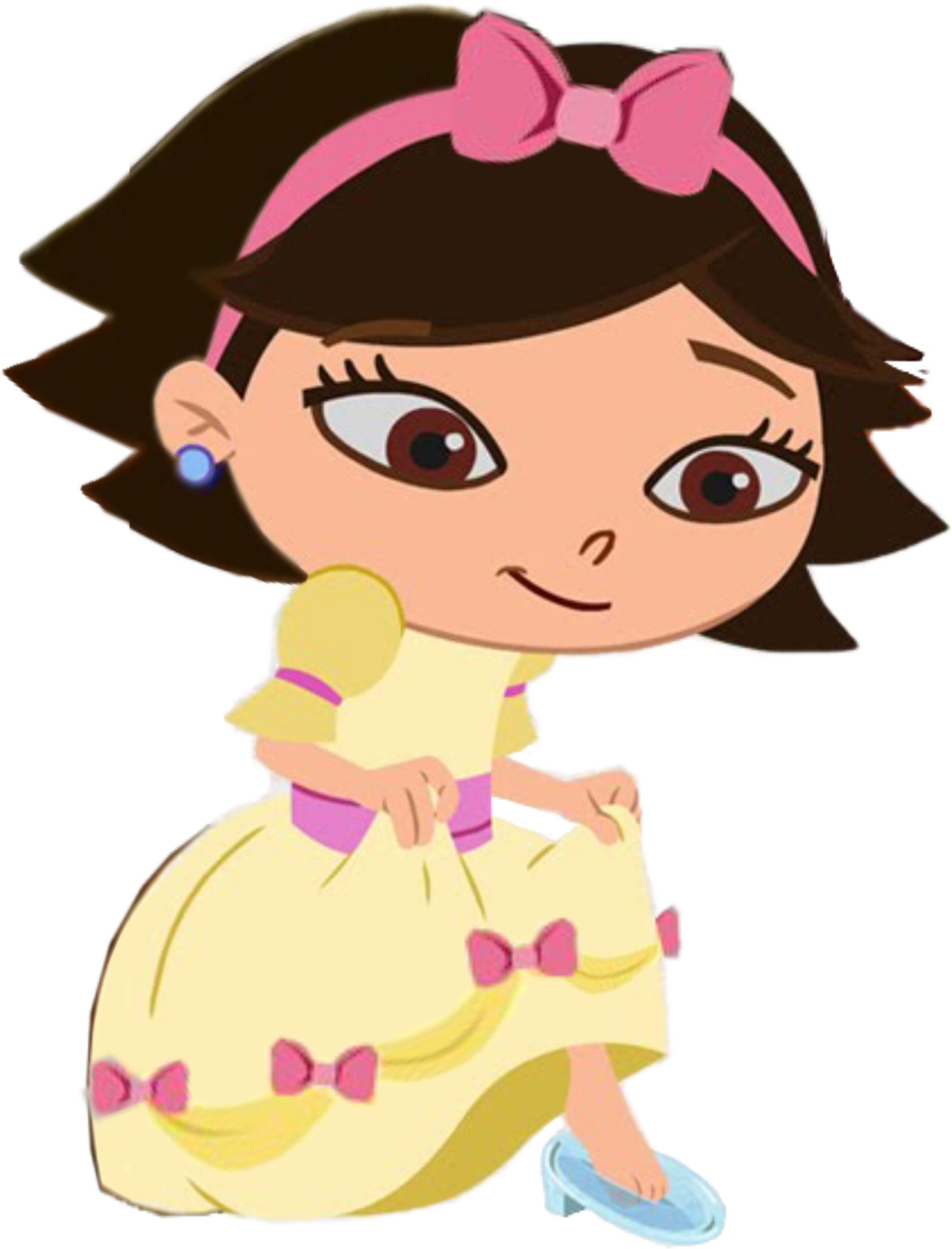 Animated Girlin Yellow Dress PNG
