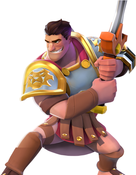 Animated Gladiator Character Pose SVG