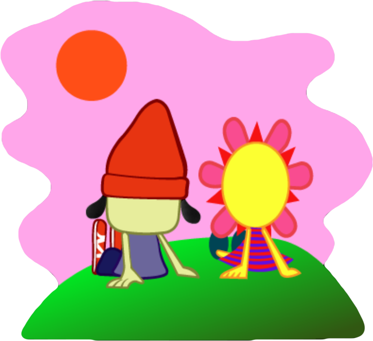 Animated Gnomeand Flower Characters PNG