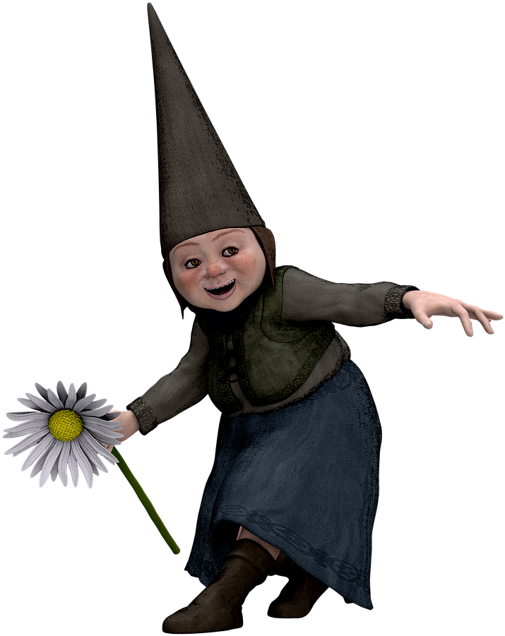 Animated Gnomewith Flower.png PNG