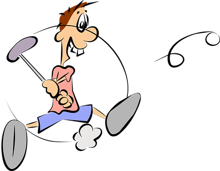 Animated Golfer Swinging Club PNG