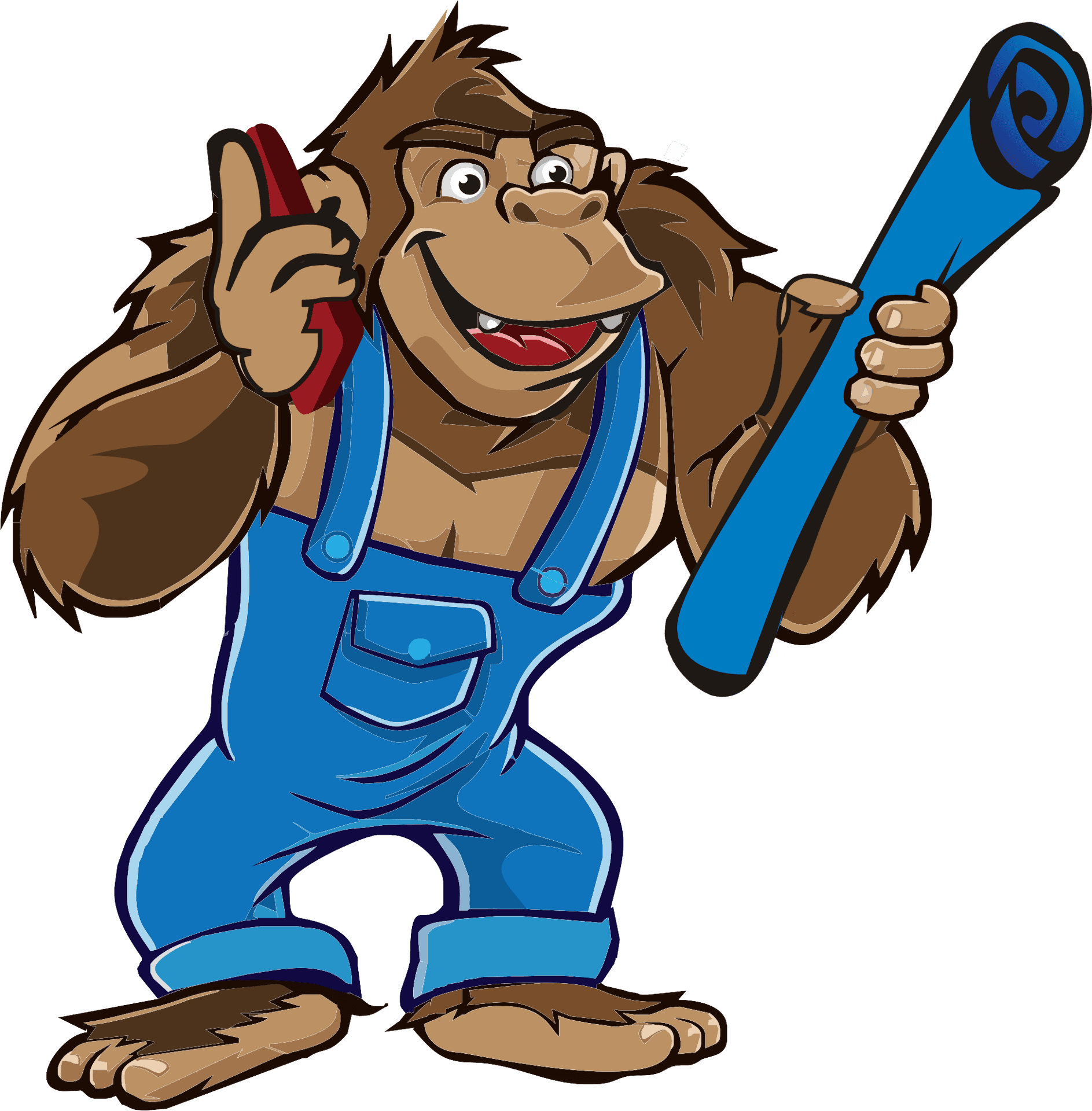 Animated Gorilla With Blueprint PNG