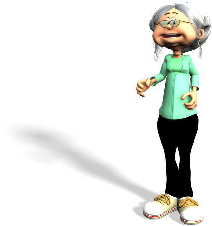 Animated Grandma Character PNG