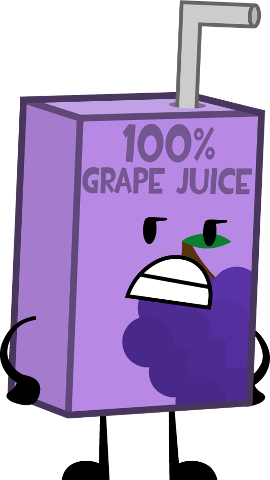 Animated Grape Juice Box Character PNG