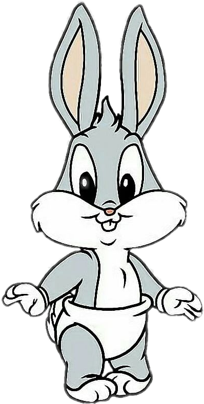 Animated Gray Bunny Cartoon PNG
