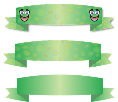 Animated Green Bannerswith Faces PNG