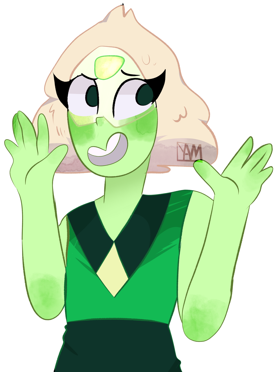 Animated Green Gem Character PNG