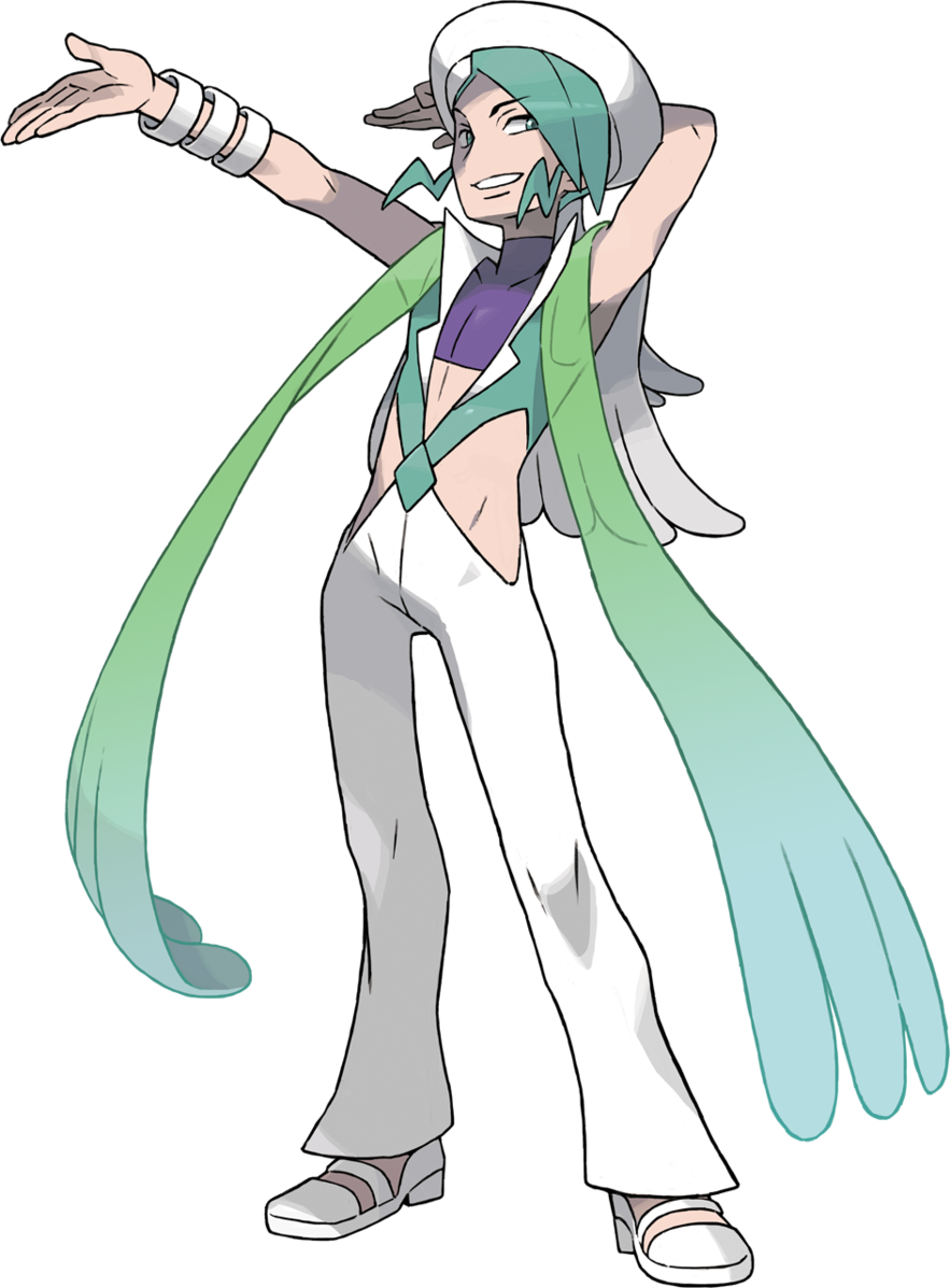 Animated Green Haired Character Pose PNG