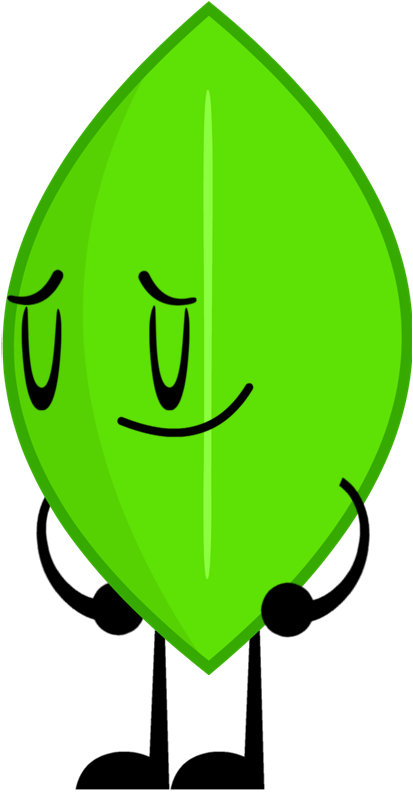 Animated Green Leaf Character PNG