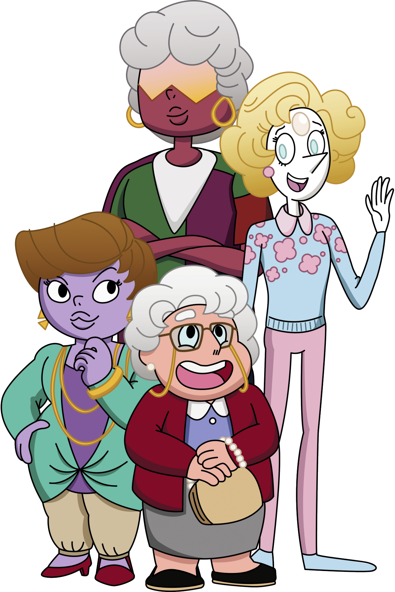 Animated Groupof Four Characters PNG