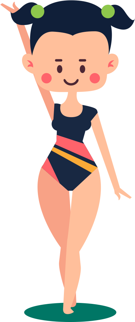 Animated Gymnast Pose PNG