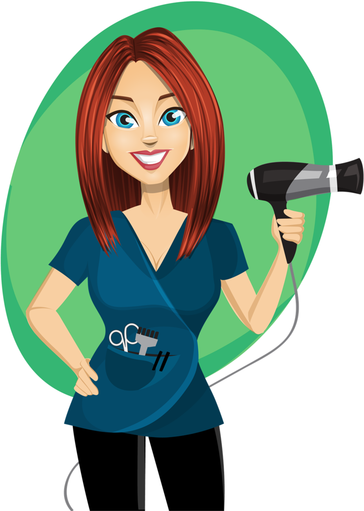 Animated Hair Stylist With Tools PNG
