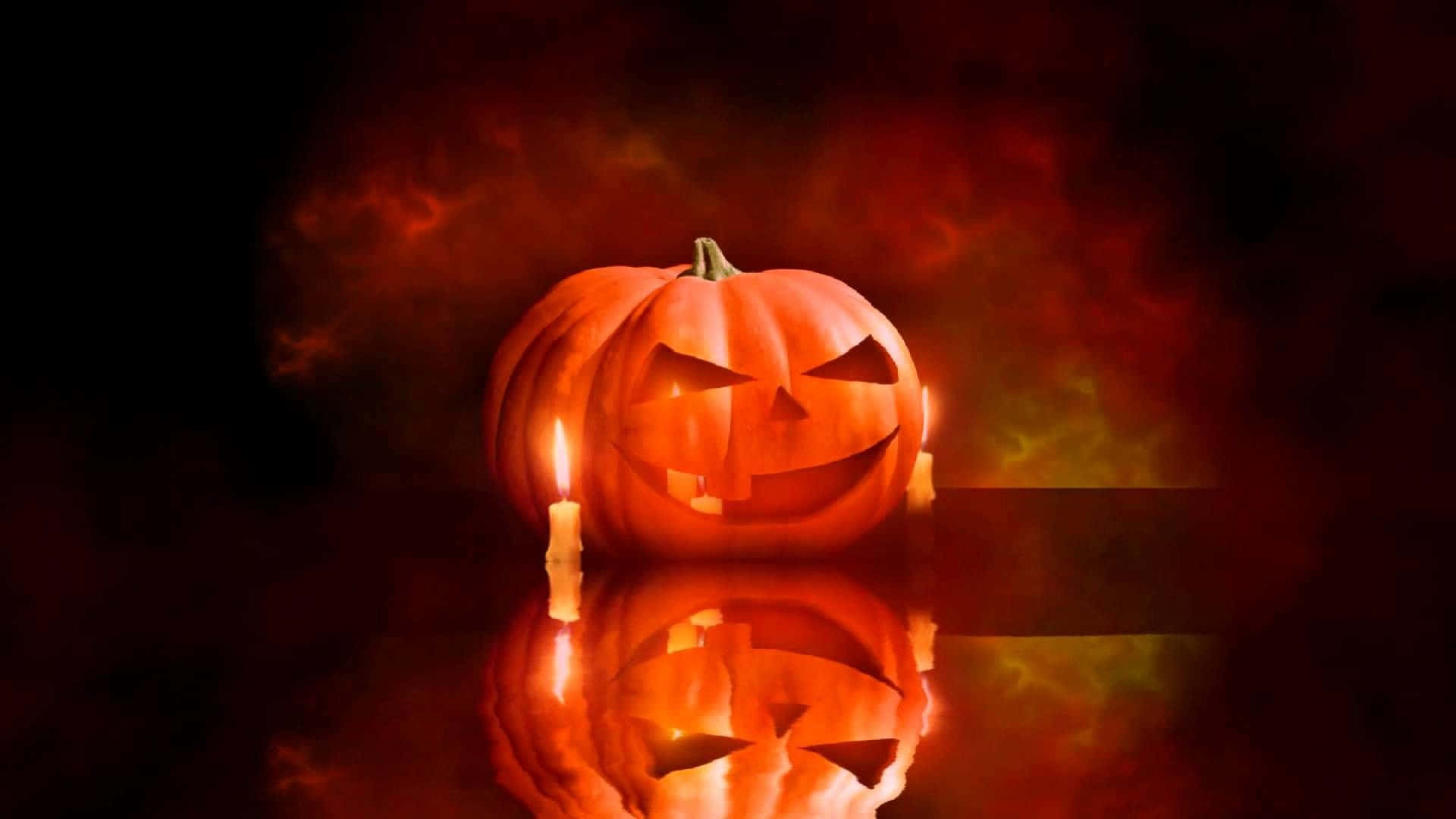 Bliv forskræmt denne sæson med dette skræmmende animerede halloween scene! Wallpaper