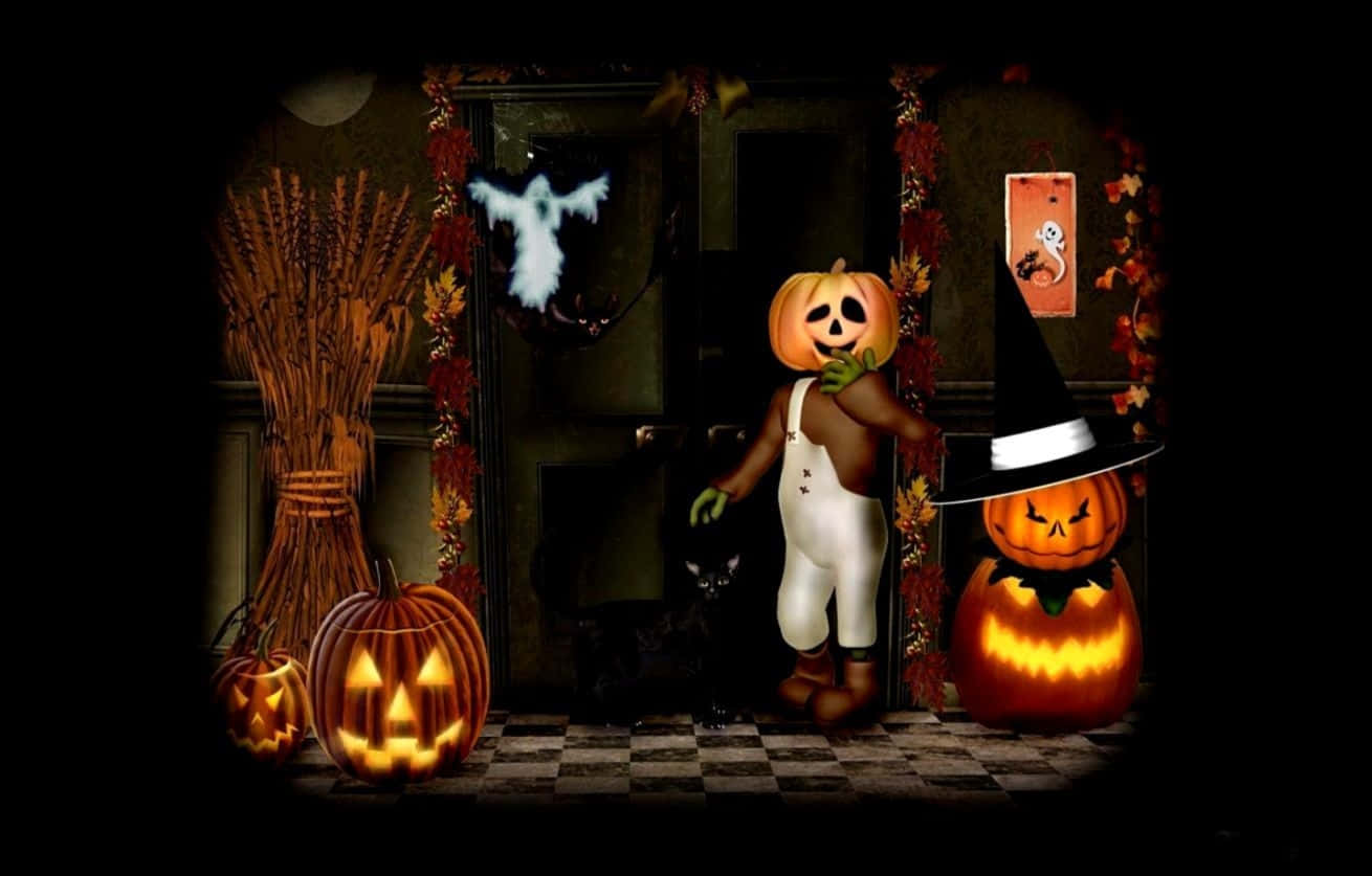 Hav en uhyggelig Halloween nat! Wallpaper