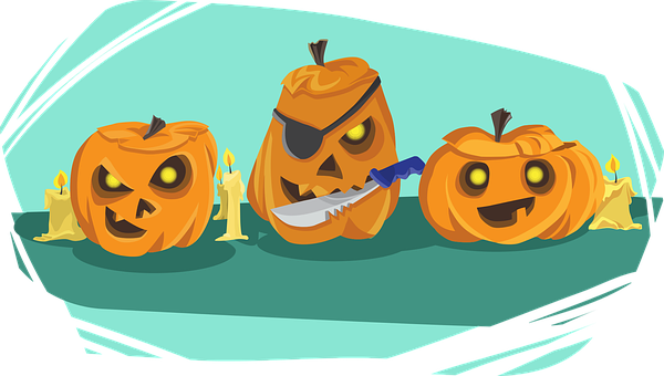Animated Halloween Pumpkinsand Candles PNG