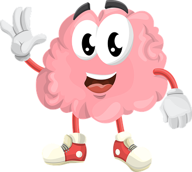 Animated Happy Brain Character PNG