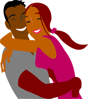 Animated Happy Couple Embrace PNG
