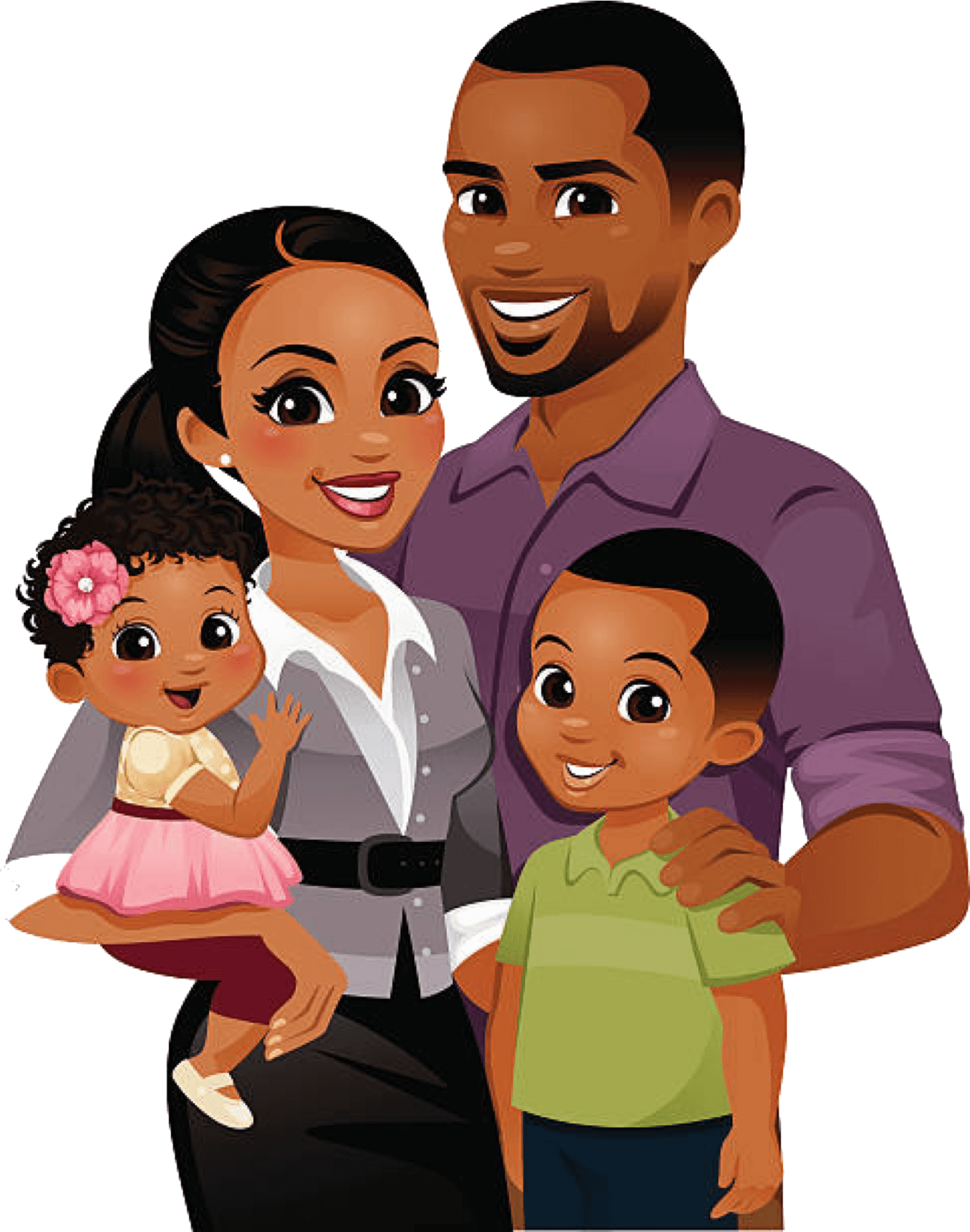 Animated Happy Family Portrait PNG