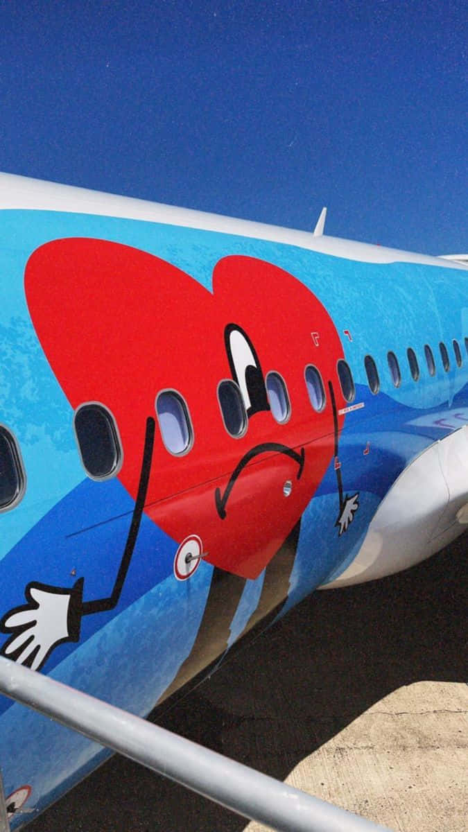 Animated Heart Airplane Livery Wallpaper