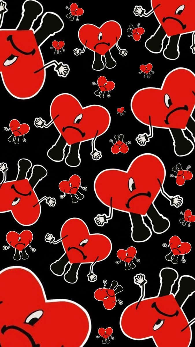 Animated Heartswith Attitude Pattern Wallpaper