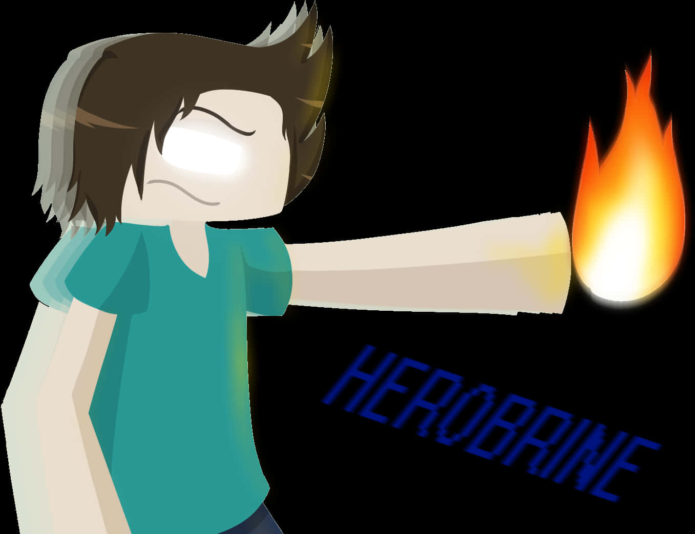 Animated Herobrine Fire Power PNG