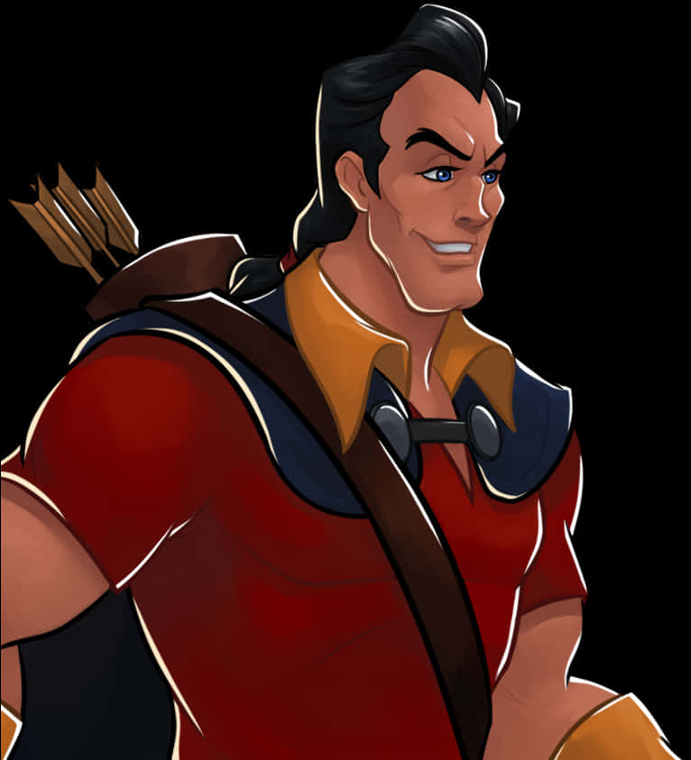 Animated Heroic Archer Portrait PNG