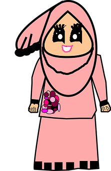Animated Hijab Character PNG