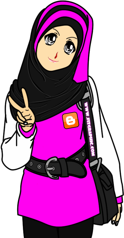 Animated Hijab Wearing Character PNG