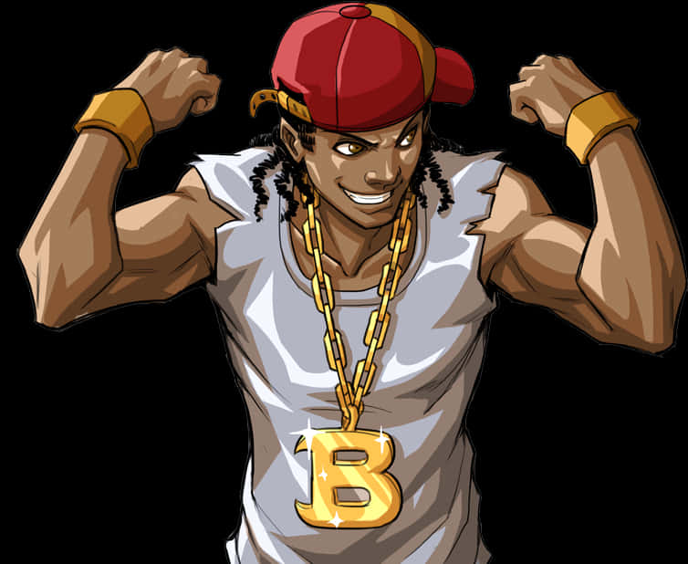 Download Animated Hip Hop Character Flexing Muscles | Wallpapers.com