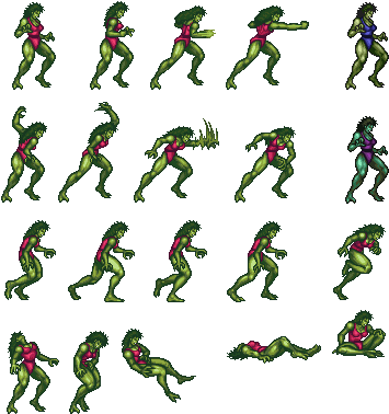 Animated Hulk Sprite Sheet PNG