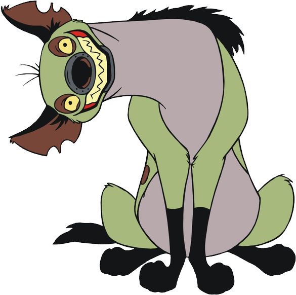 Animated Hyena Character Sitting PNG