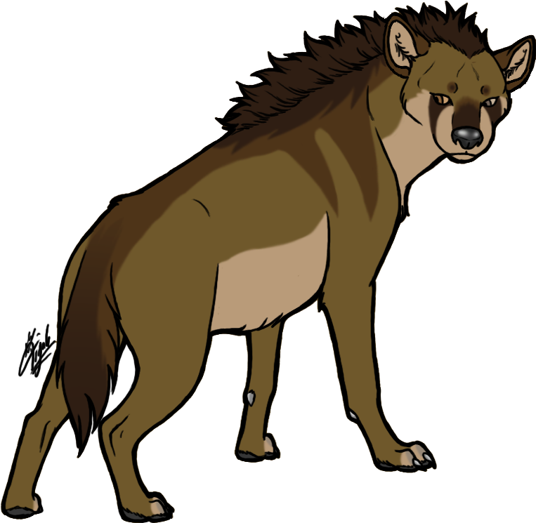 Animated Hyena Standing Side View PNG