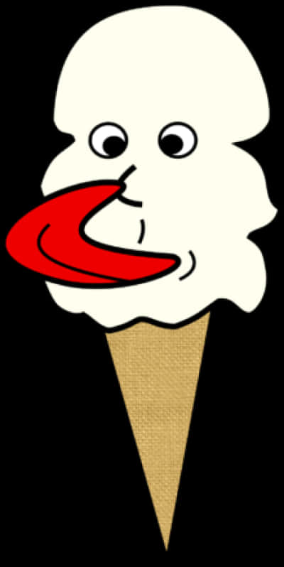 Animated Ice Cream Cone With Face PNG