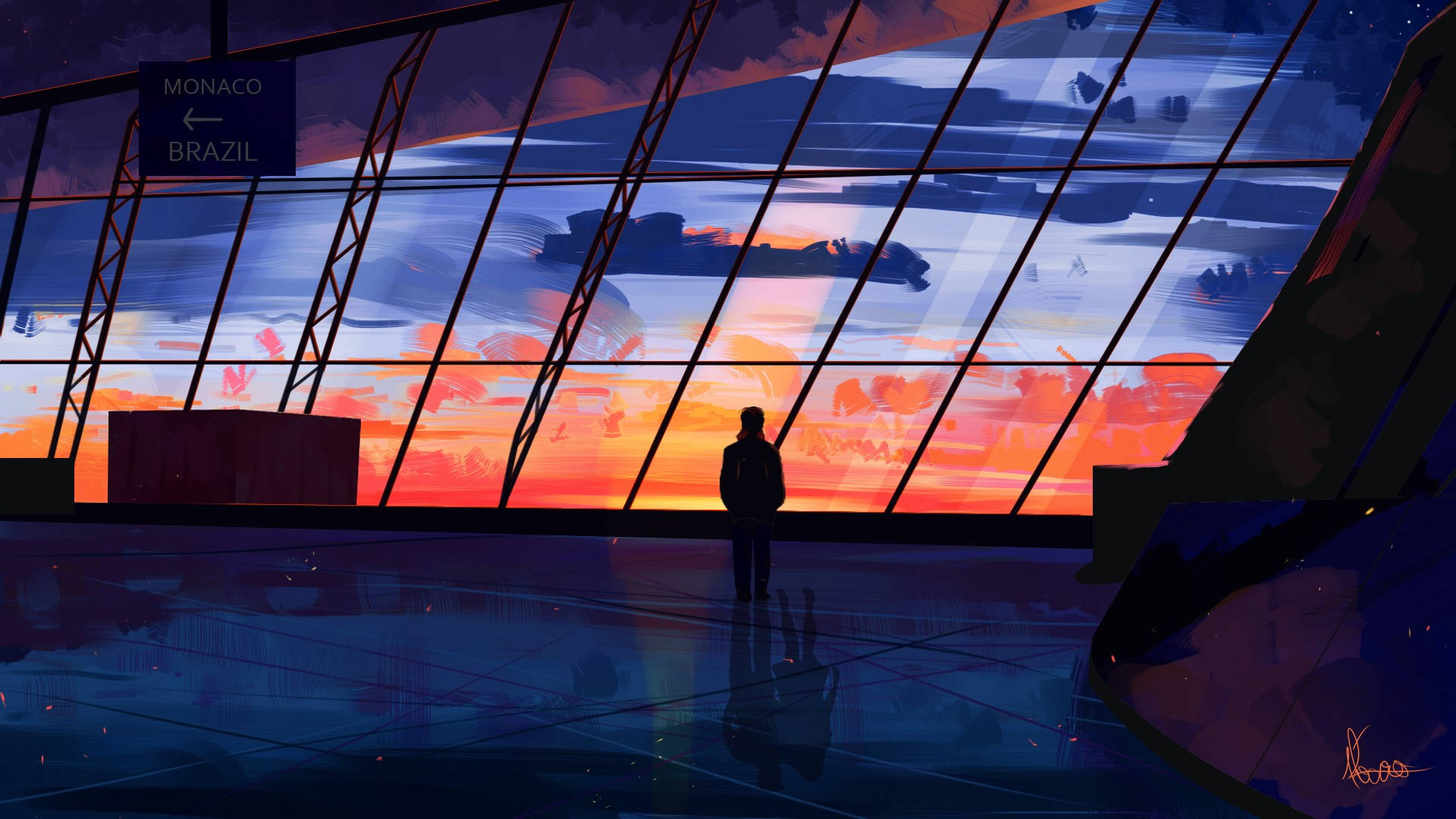 Animated Image Of An Airport Wallpaper