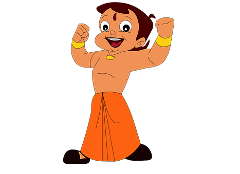 Animated Indian Boy Celebrating PNG