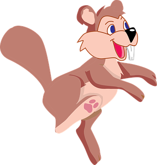 Animated Jumping Squirrel Cartoon PNG