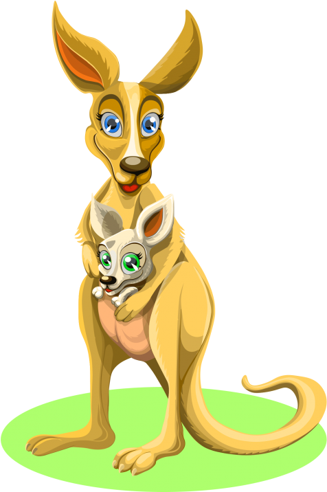Animated Kangarooand Joey PNG