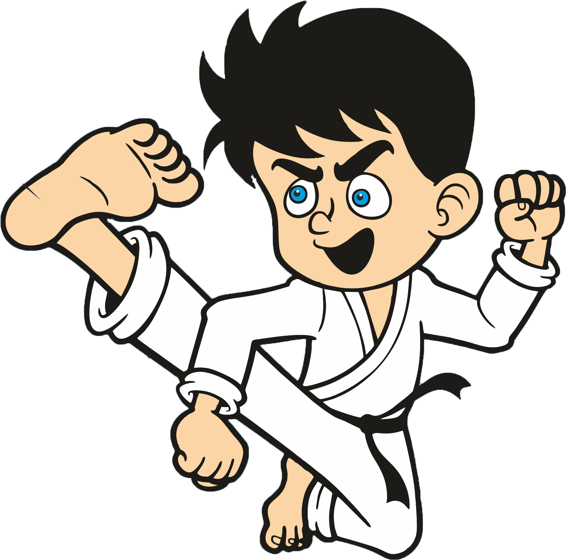 Animated Karate Kid Action Pose PNG