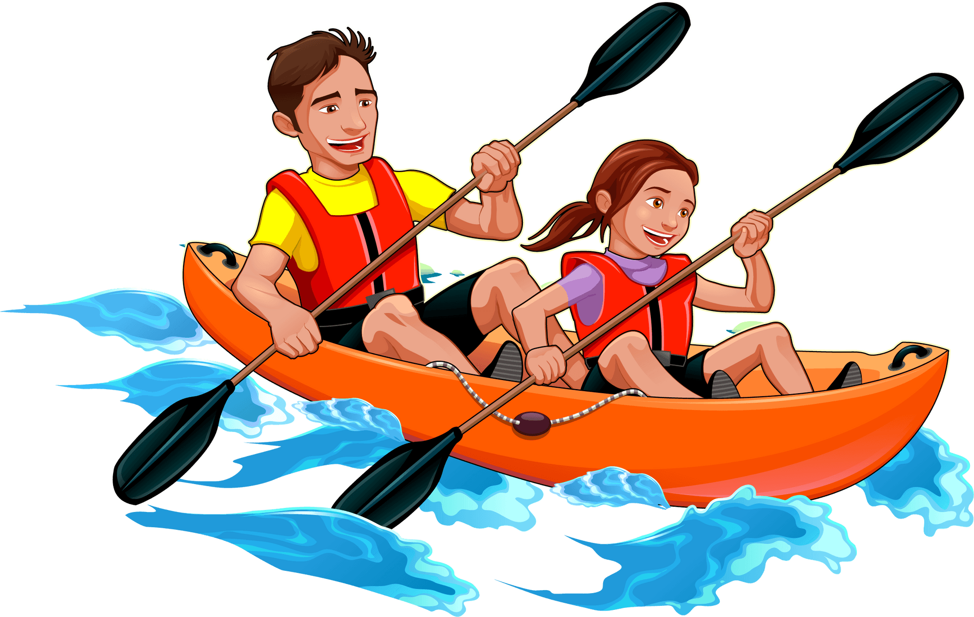 Animated Kayaking Adventure PNG