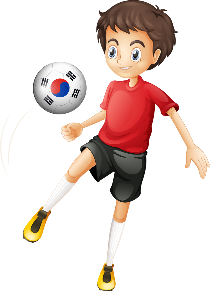 Animated Kid Playing Football Clipart PNG