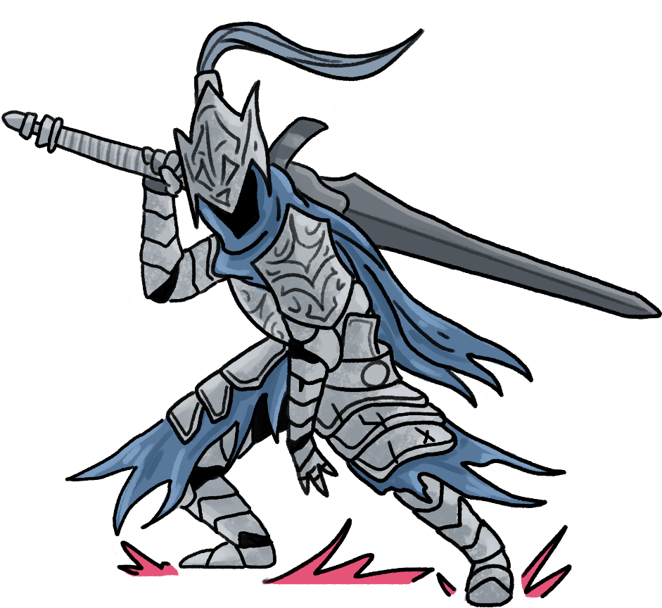 Animated Knight Character With Sword PNG