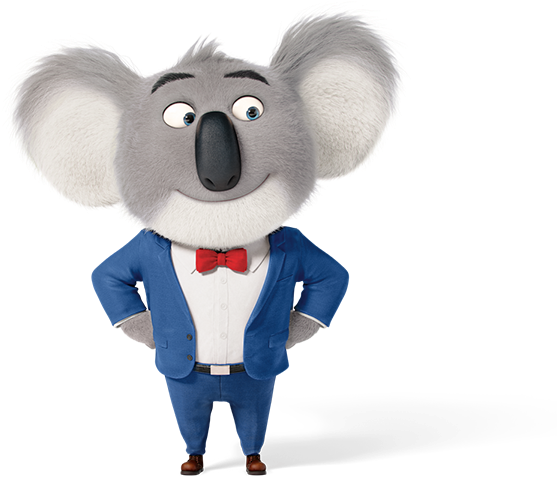 Animated Koala Characterin Blue Suit PNG