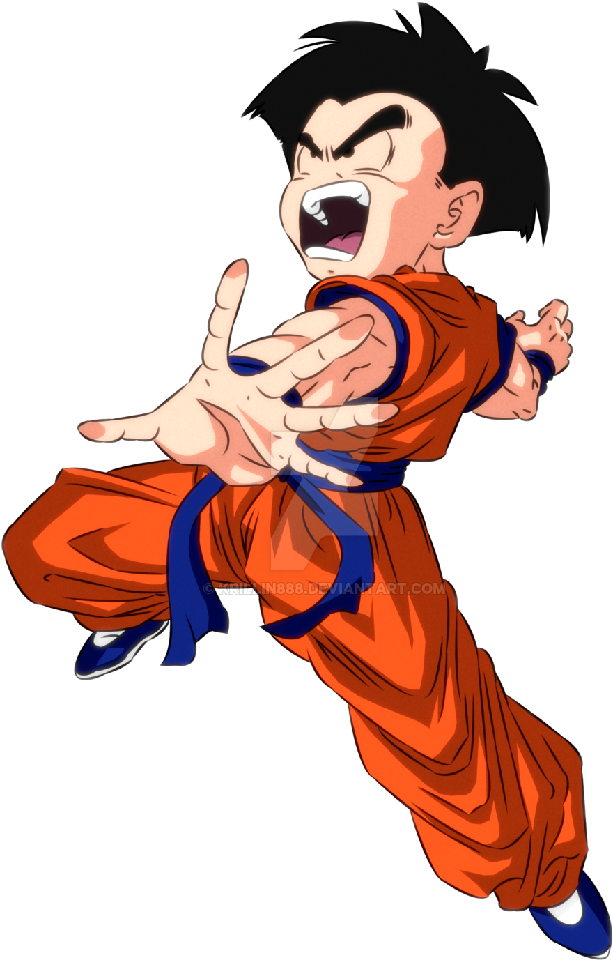 Animated Krillin Action Pose PNG